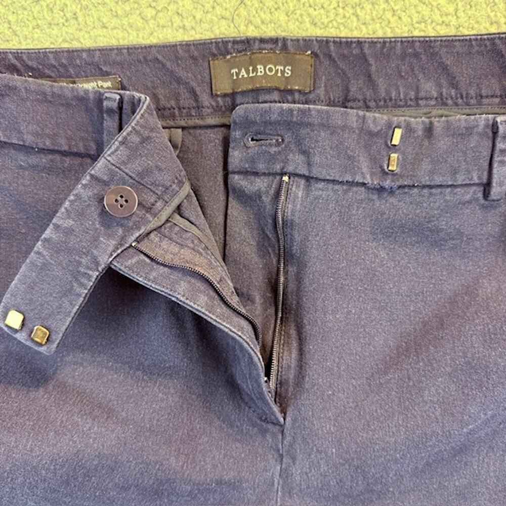 Talbots Blue Chino Pants Womens Sz. 12 Cotton / Spandex High-Waist straight Skin - Picture 4 of 9